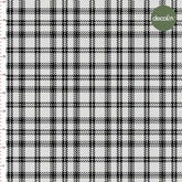 White Ground Gray Black Plaid Patterned Digital Printed Fabric